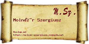 Molnár Szergiusz névjegykártya